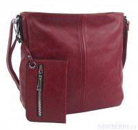 Tmav erven dmsk stedn velk crossbody kabelka 1911-BB