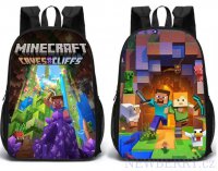 Obojstrann tudentsk ruksak s potlaami Minecraft vzor 3